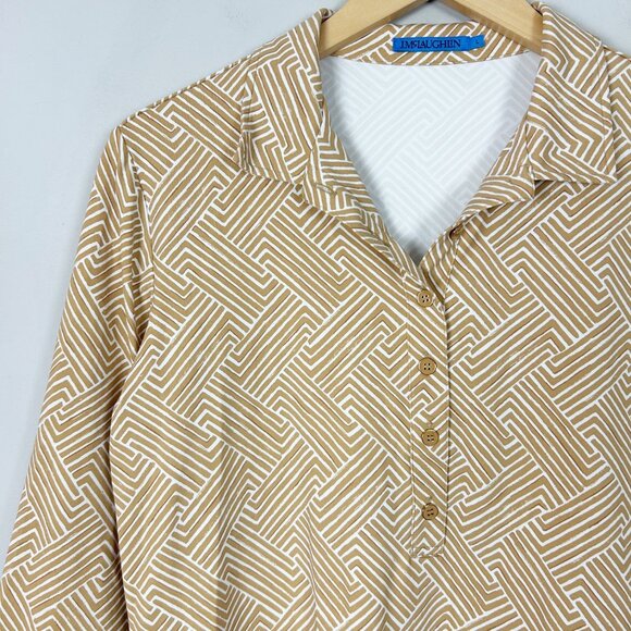 J.McLaughlin Catalina Cloth Collared Top Striped Size Large Women's - Picture 1 of 4